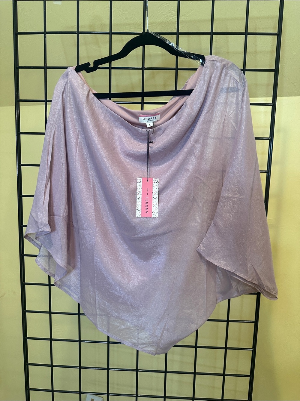 Andree Light Mauve Shimmer Draped Blouse